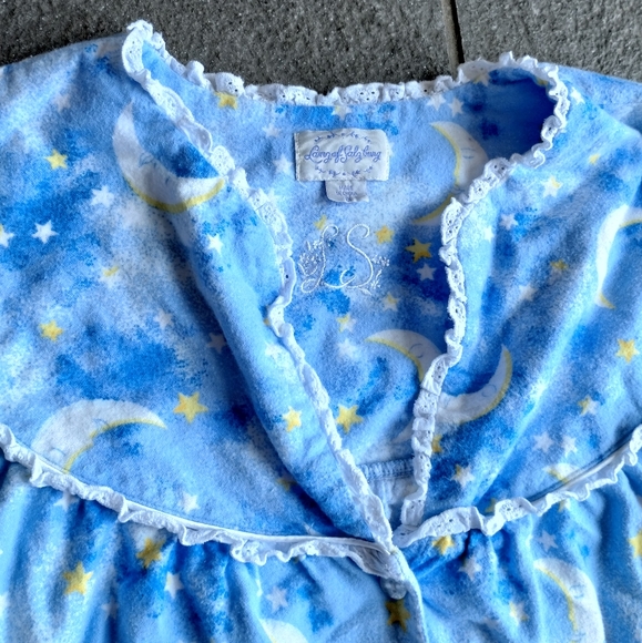 Lang of Salz Lung Women 1X Sleeping Moon And Stars Celestial Flannel Nightgown - Picture 8 of 12